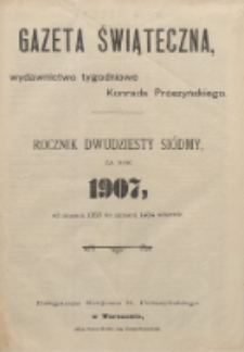 Gazeta Świąteczna R. 27 (1907) spis rzeczy