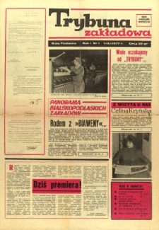 Trybuna Zakładowa : organ samorządów robotniczych R. 1 (1977) nr 1