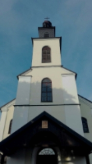Fasada kościoła pw. Podwyższenia Krzyża Pańskiego w Piszczacu [fotografia]
