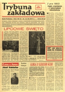 Trybuna Zakładowa : organ samorządów robotniczych R. 1 (1977) nr 14