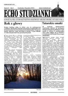 Echo Studzianki : kwartalnik Stowarzyszenia Rozwoju Miejscowości Studzianka R. 2 (2010) nr 6