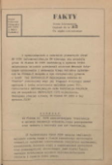 Fakty : serwis informacyjny 1982 nr 25 dodatek