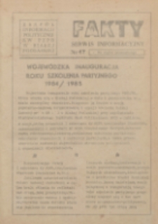 Fakty : serwis informacyjny 1984 nr 47