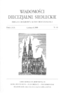 Wiadomości Diecezjalne Siedleckie : organ urzędowy Kurii Diecezjalnej R. 69 (2000) nr 11