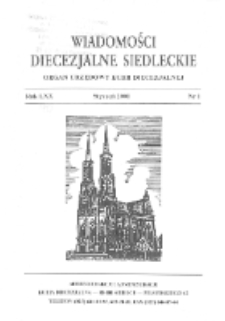Wiadomości Diecezjalne Siedleckie : organ urzędowy Kurii Diecezjalnej R. 70 (2001) nr 1