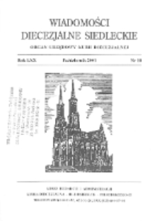 Wiadomości Diecezjalne Siedleckie : organ urzędowy Kurii Diecezjalnej R. 70 (2001) nr 10