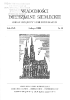 Wiadomości Diecezjalne Siedleckie : organ urzędowy Kurii Diecezjalnej R. 70 (2001) nr 11