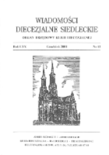 Wiadomości Diecezjalne Siedleckie : organ urzędowy Kurii Diecezjalnej R. 70 (2001) nr 12
