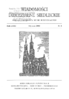 Wiadomości Diecezjalne Siedleckie : organ urzędowy Kurii Diecezjalnej R. 71 (2002) nr 1