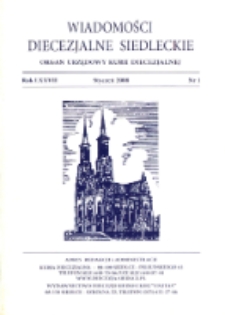 Wiadomości Diecezjalne Siedleckie : organ urzędowy Kurii Diecezjalnej R. 77 (2008) nr 1