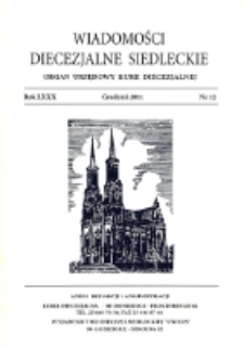 Wiadomości Diecezjalne Siedleckie : organ urzędowy Kurii Diecezjalnej R. 80 (2011) nr 12