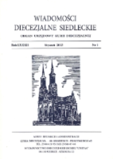 Wiadomości Diecezjalne Siedleckie : organ urzędowy Kurii Diecezjalnej R. 82 (2013) nr 1