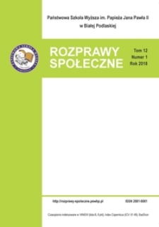 Rozprawy Społeczne = Social Dissertations T. 12 (2018) nr 1