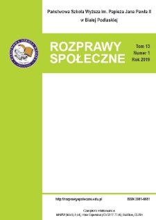 Rozprawy Społeczne = Social Dissertations T. 13 (2019) nr 1