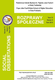Rozprawy Społeczne = Social Dissertations T. 13 (2019) nr 4