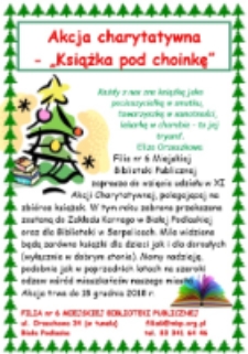 Afisz : [Inc.:] Akcja charytatywna "Książka pod choinkę"