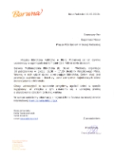 Druk ulotny : [Pismo do Eugeniusza Mazura prezesa PSS w Białej Podlaskiej z prośba o wsparcie akcji "Cała Polska czyta dzieciom" w 2013 r.]