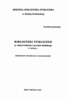 Biblioteki publiczne m. Biała Podlaska i powiatu bialskiego w 2005 r. : (Informator statystyczny z komentarzem)