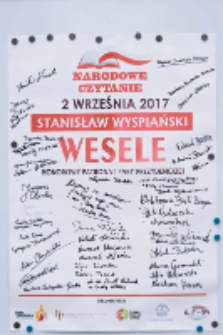 Narodowe Czytanie"Wesela" Stanisława Wyspiańskiego w Białej Podlaskiej, 3.09.2017 r.