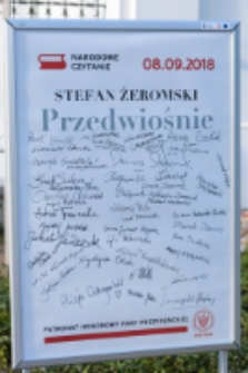 Narodowe Czytanie" Przedwiośnia" Stefana Żeromskiego w Białej Podlaskiej, 8.09.2018 r.