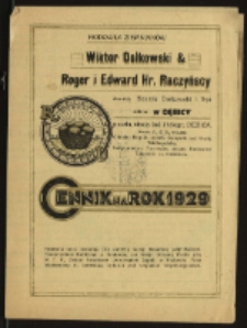 Hodowla ziemniaków Wiktor Dołkowski & Roger i Henryk Hr. Raczyńscy dawniej Henryk Dołkowski i Syn Oddział w Dębicy poczta i stacja kolejowa i telegraf. Dębica : cennik na rok 1929.