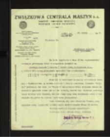 Ulotka reklamowa : [Inc.:] Związkowa Centrala Maszyn S.A.Poznań [...]