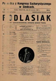 Podlasiak : tygodnik polityczno-społeczno-narodowy, poświęcony sprawom ludu podlaskiego R. 8 (1929) nr 26
