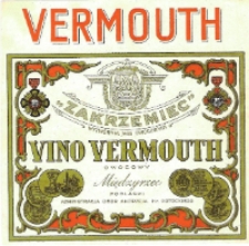 Etykieta na butelkę : Wytwórnia Win Owocowych "Zakrzemiec" : Vino Vermuth Owocowy