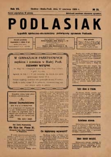 Podlasiak : tygodnik polityczno-społeczno-narodowy, poświęcony sprawom ludu podlaskiego R. 7 (1928) nr 25