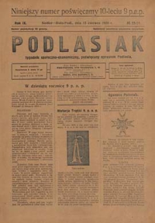 Podlasiak : tygodnik polityczno-społeczno-narodowy, poświęcony sprawom ludu podlaskiego R. 9 (1930) nr 23-24