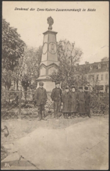 Biala, Denkmal der Zwei-Kaiser Zusammenkunft in Biala [pocztówka]
