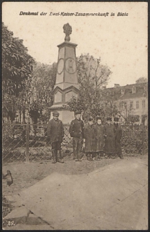 Biala, Denkmal der Zwei-Kaiser Zusammenkunft in Biala [pocztówka]