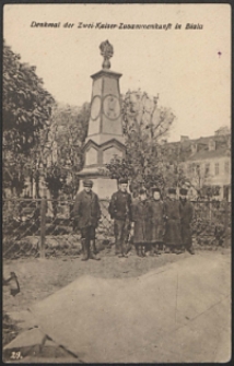 Biala, Denkmal der Zwei-Kaiser Zusammenkunft in Biala [pocztówka]