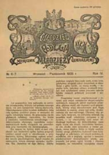 Młodzież z Podlasia : miesięcznik młodzieży gimnazjalnej w Białej Podlaskiej R. 4 (1925) nr 6-7