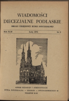 Wiadomości Diecezjalne Podlaskie R. 42 (1973) nr 2