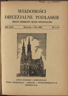Wiadomości Diecezjalne Podlaskie R. 42 (1973) nr 4 - 5
