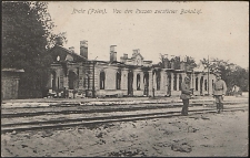 Biala, Von Den Russen zerstörte Bahnhof [pocztówka]