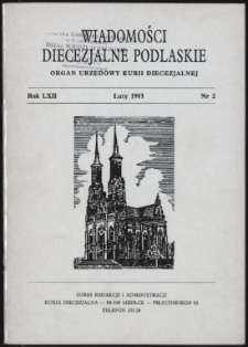 Wiadomości Diecezjalne Podlaskie R. 62 (1993) nr 2