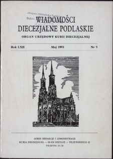 Wiadomości Diecezjalne Podlaskie R. 62 (1993) nr 5