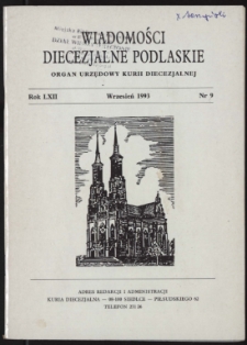 Wiadomości Diecezjalne Podlaskie R. 62 (1993) nr 9