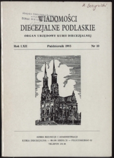 Wiadomości Diecezjalne Podlaskie R. 62 (1993) nr 10