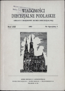Wiadomości Diecezjalne Podlaskie R. 62 (1993) nr specjalny 1