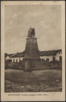Międzyrzec. Pomnik poległych 16/XI 1918 r. [pocztówka]
