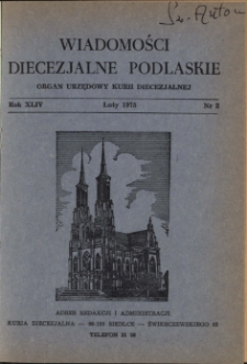 Wiadomości Diecezjalne Podlaskie R. 44 (1975) nr 2