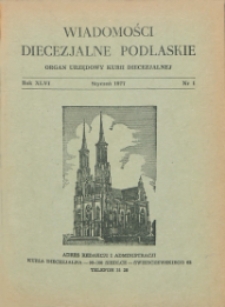 Wiadomości Diecezjalne Podlaskie R. 46 (1977) nr 1