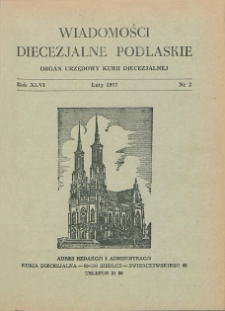 Wiadomości Diecezjalne Podlaskie R. 46 (1977) nr 2