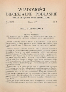 Wiadomości Diecezjalne Podlaskie R. 46 (1977) nr 7