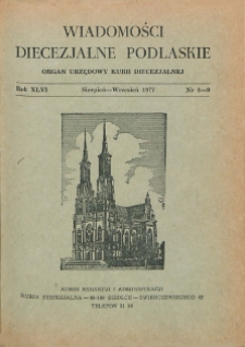 Wiadomości Diecezjalne Podlaskie R. 46 (1977) nr 8 - 9