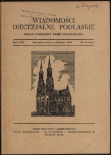 Wiadomości Diecezjalne Podlaskie R. 59 (1990) nr 1 - 2 - 3