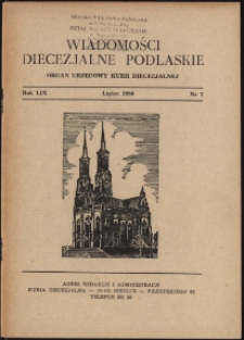 Wiadomości Diecezjalne Podlaskie R. 59 (1990) nr 7
